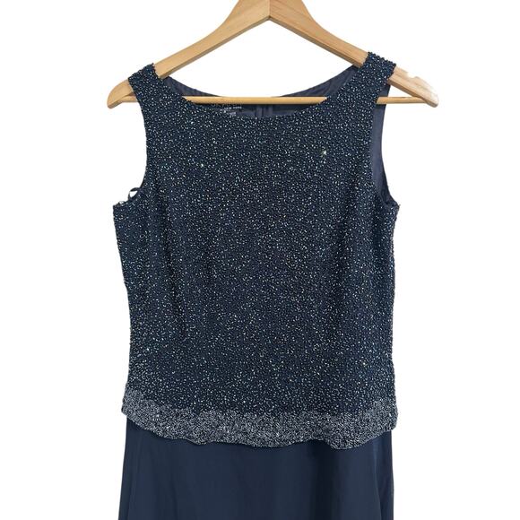 Jkara women's‎ vintage y2k beaded navy formal evening gown size 8 - Picture 2 of 6